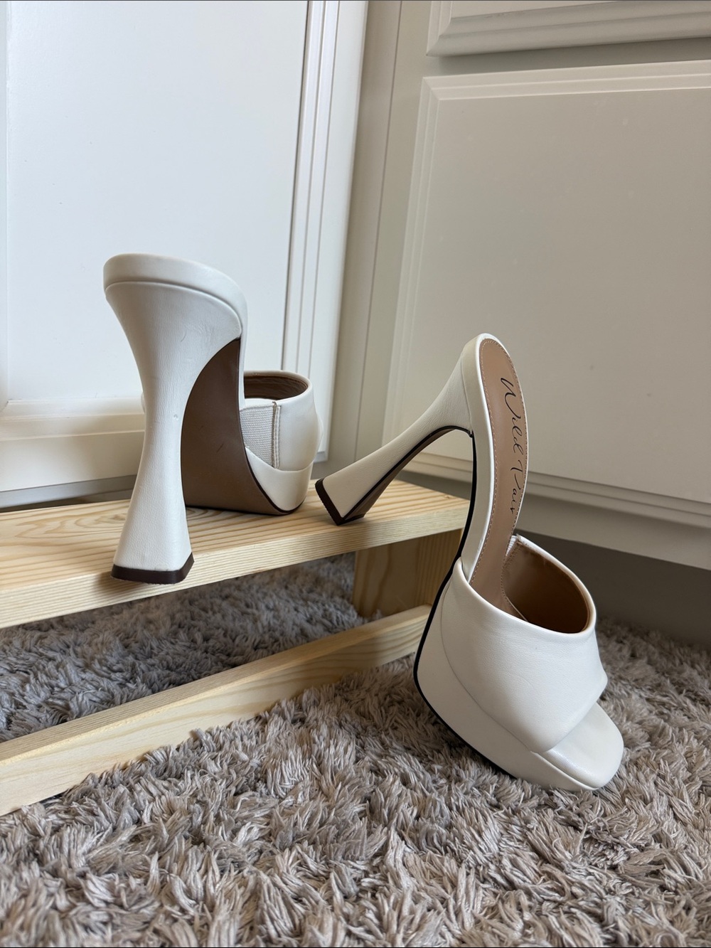 White Open-Toe High Heel Mules FREE SHIPPING 🫶🏼
